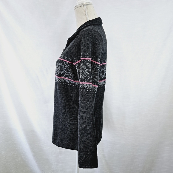 Meister Wool Blend Snowflake 1/4 Zip Pullover Sweater X-large - Picture 5 of 10